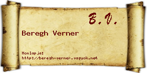 Beregh Verner névjegykártya